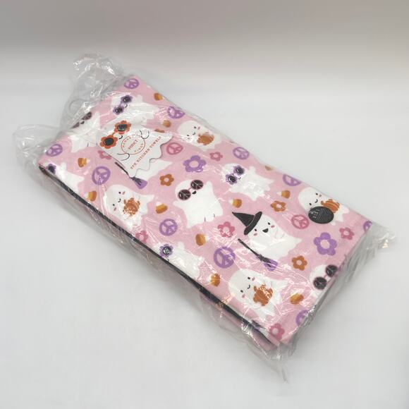 3 Pk Pink Retro Ghost Halloween Ghosts In Sunglasses Kitchen Dish Towels Set NEW - Picture 1 of 3